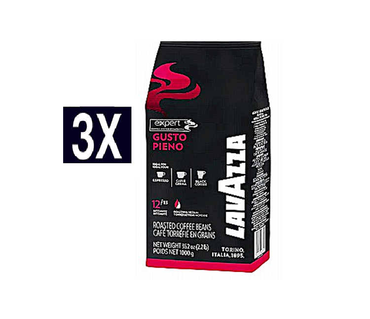 3 ק"ג פולי קפה לוואצה גוסטו פיאנו - Lavazza gusto 